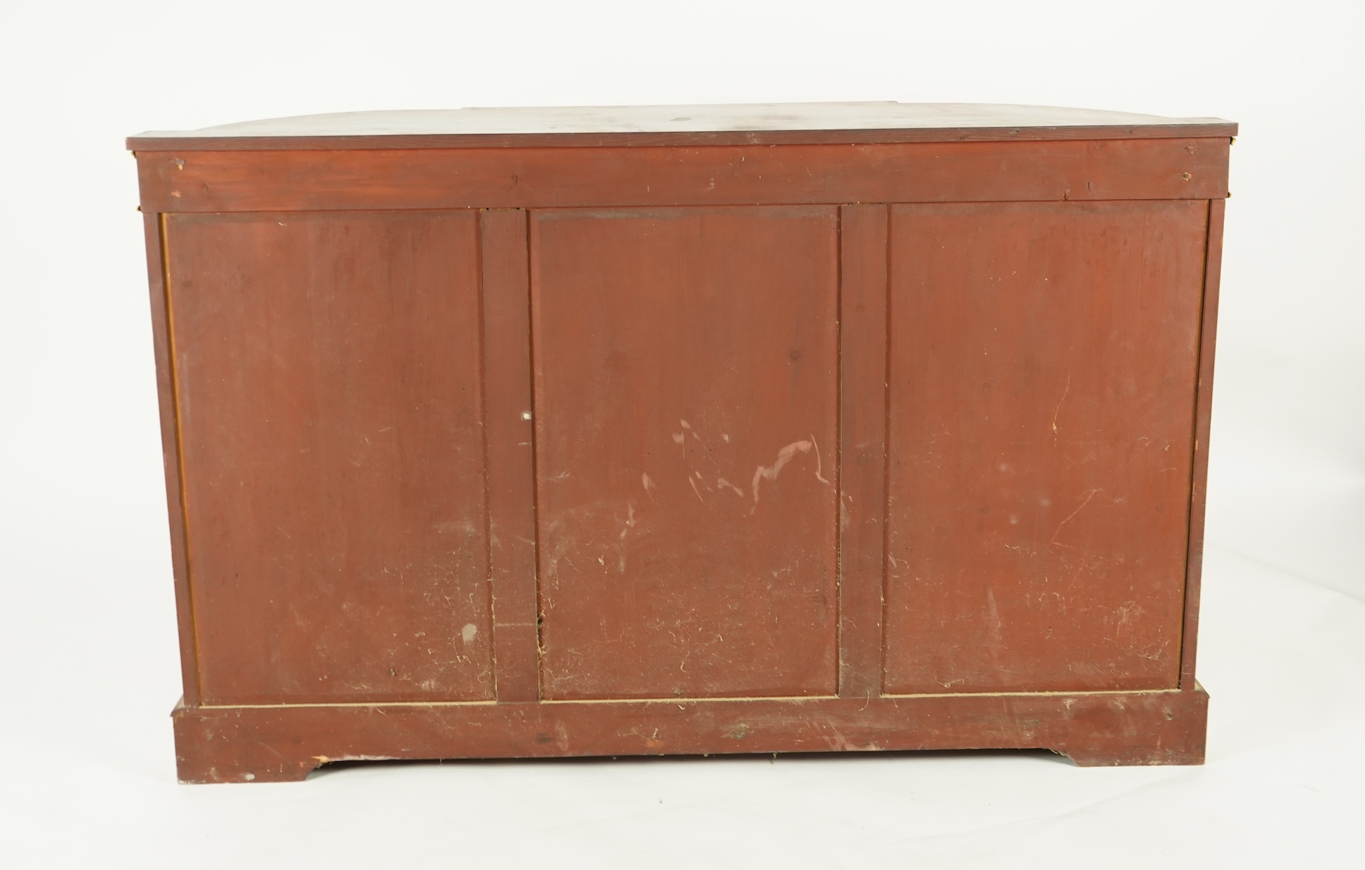 A Victorian marquetry inlaid, gilt metal mounted bowfront side cabinet